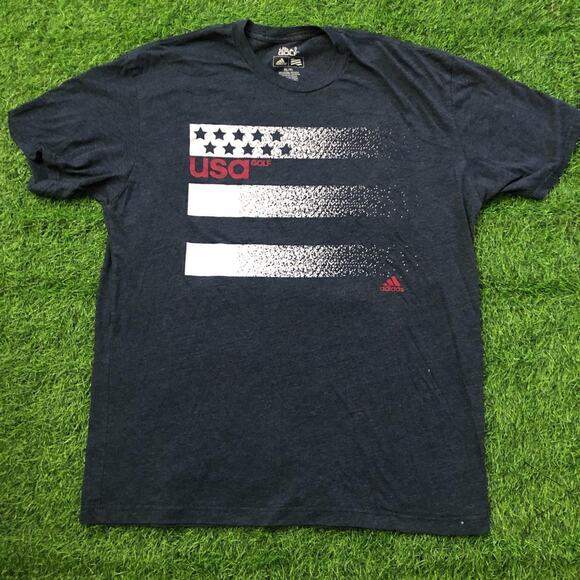adidas Other - Men's Grey Retro Grey Adidas USA Golf Flag Graphic Tee